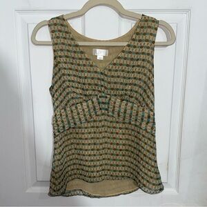 LOFT Blue & Tan Sleeveless Top 4